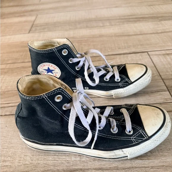 Converse Black and White High-Top Canvas Sneakers - Picture 3 of 10